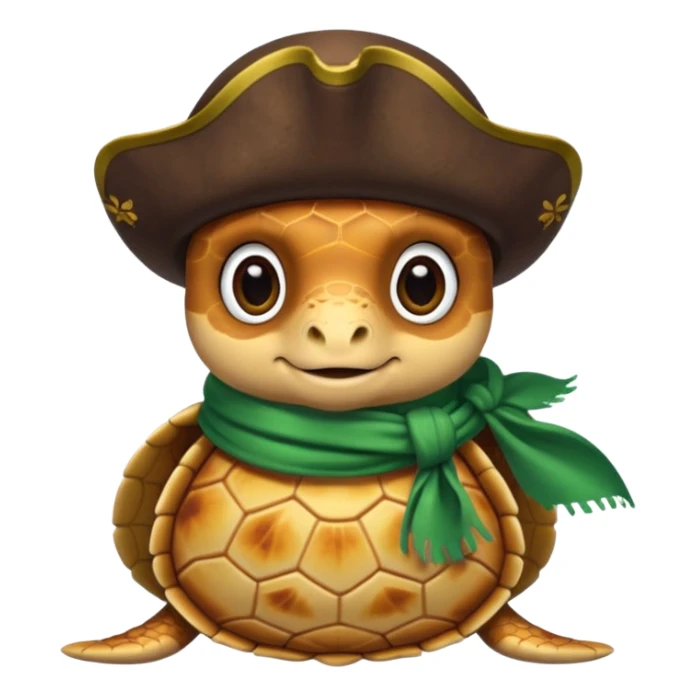 cute sea turtle wearing a gren pirate scarf sticker