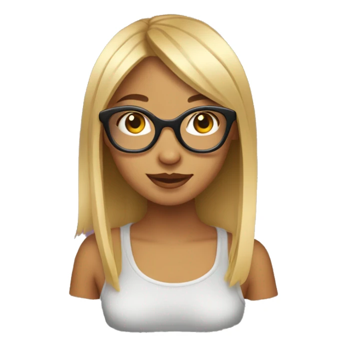 cute y2k girl with glasses sticker
