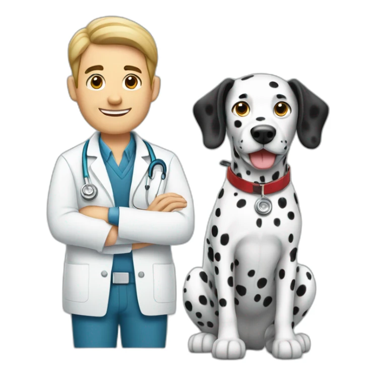 male veterinarian with dalmatian sticker