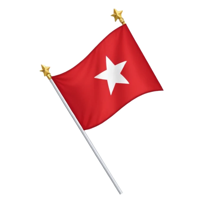 Bandeira do Pará em cor vermelho e uma listra banca na vertical e uma estrela dourada no centro sticker