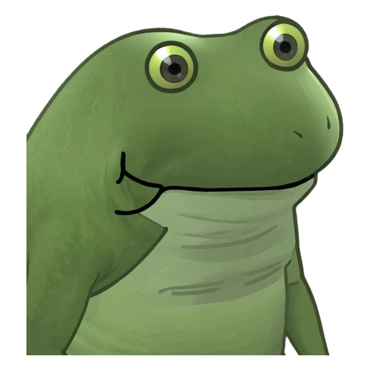 bufo frog in a colorful tank top meme style sticker