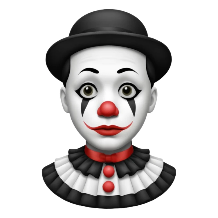 black and white mime clown emoji sticker