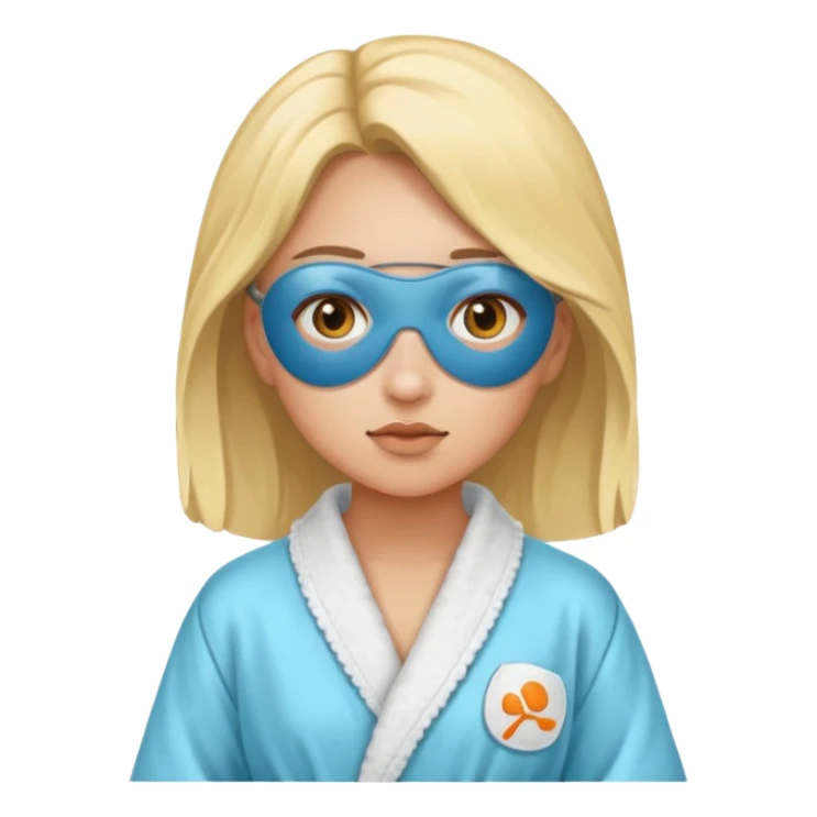girl with eye patches, bathrobe, light background sticker