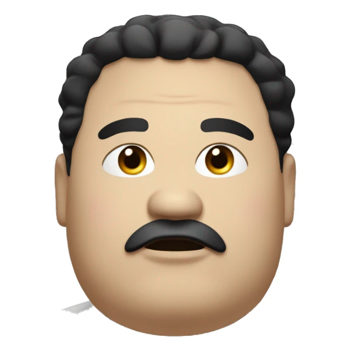 fat man, with black hair, black eyes sticker