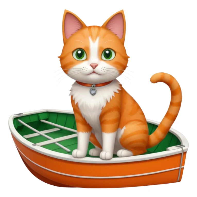 Cat standing on a the edge of an boat  sticker