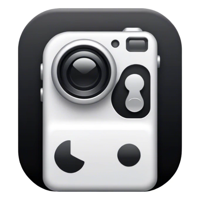 Photography icon, minimalistic style, clean lines, transparent background. sticker