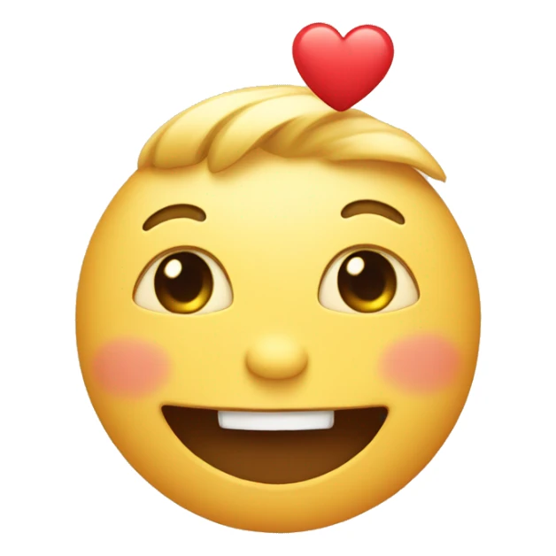 Cute emoji with smile and heart-shaped hands sticker