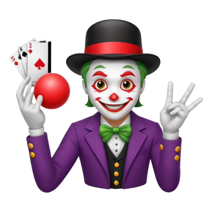 card joker spinning ball on finger sticker