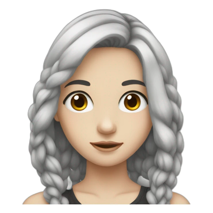 A white-skinned teenager with tied black hair sticker