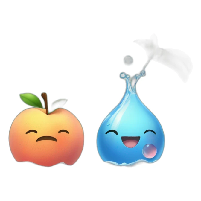 Water and Peach sticker