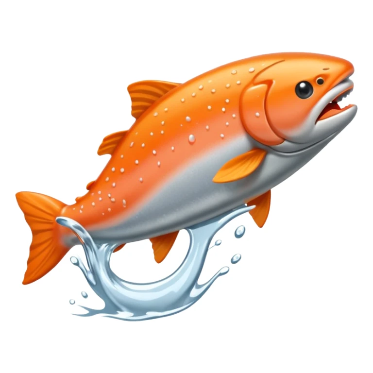 a salmon flopping out of water sticker