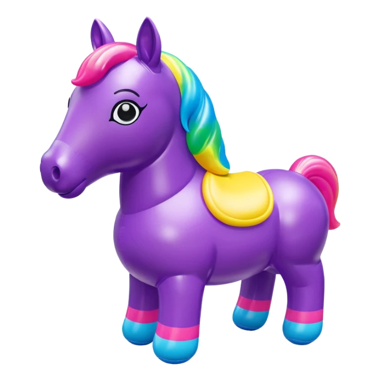  Lisa Frank style inflatable vinyl chubby horse toy figure  sticker