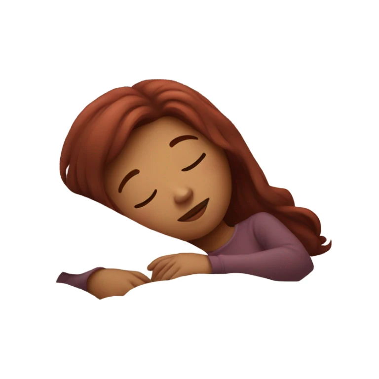Burgundy haired girl sleeping in bed sticker