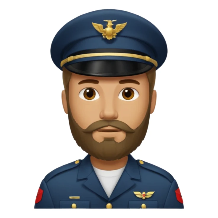 male soldiers with beard with out cap long hair sticker