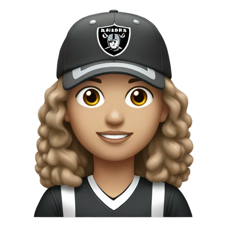 Raiders fan white female with brown hair  sticker