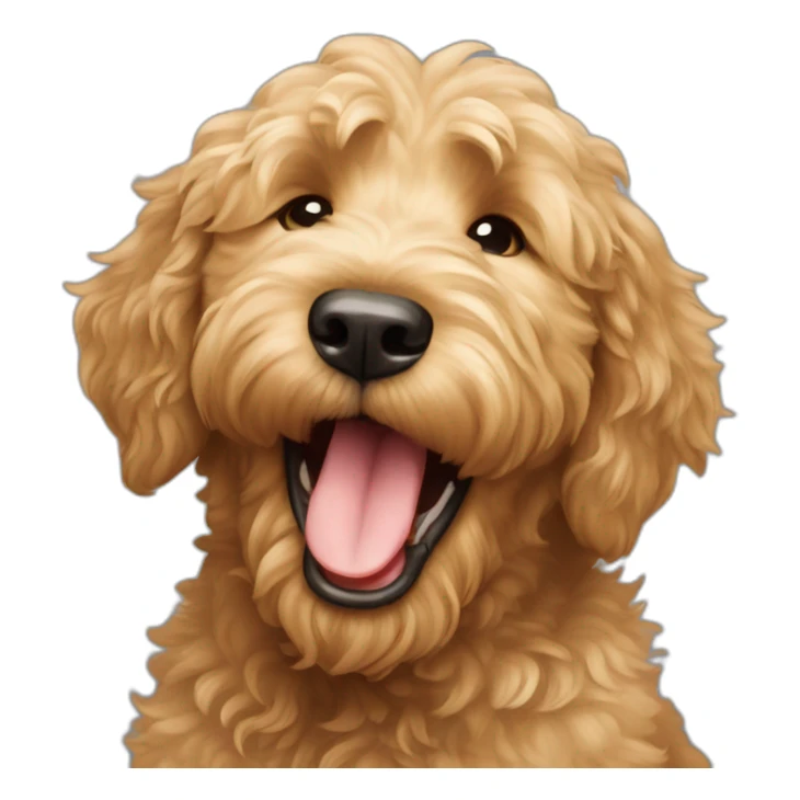 Goldendoodle yawning sticker