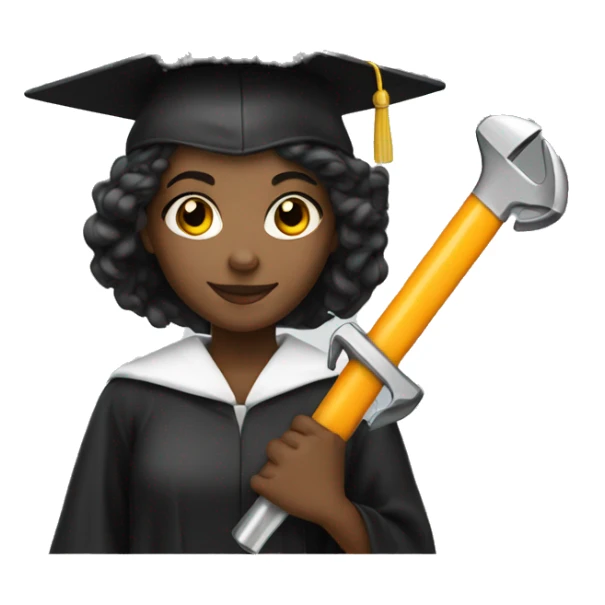 black girl graduated with a wrench graduated  sticker