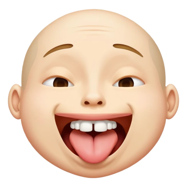 Upside down head with mouth opening tongue out sticker