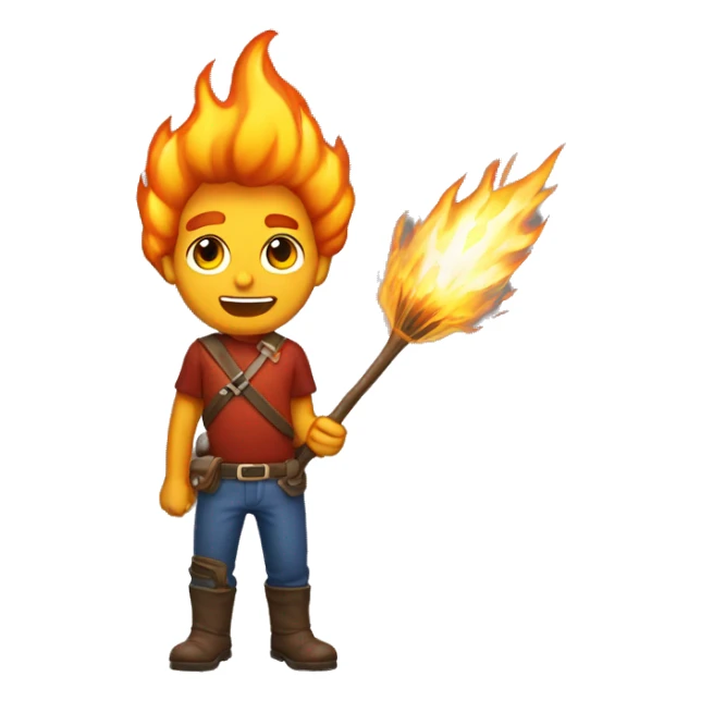 genera un emoji de fuego y al lado uno de hielo sticker