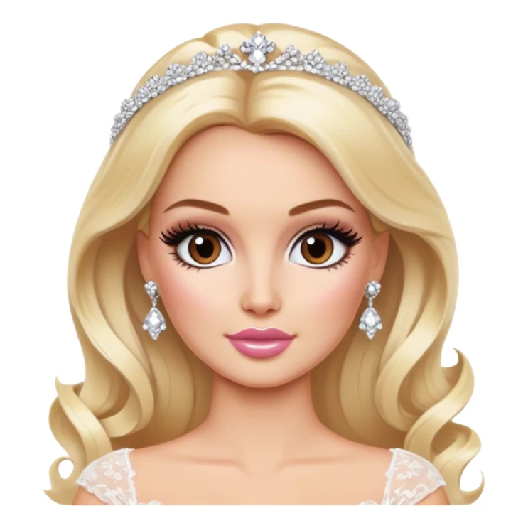 blonde makeup artist barbie, bridal, brown eyes sticker