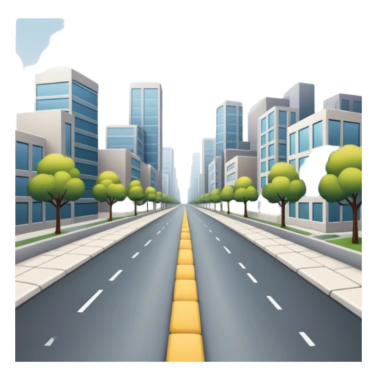 Road in a city with no buildings sticker