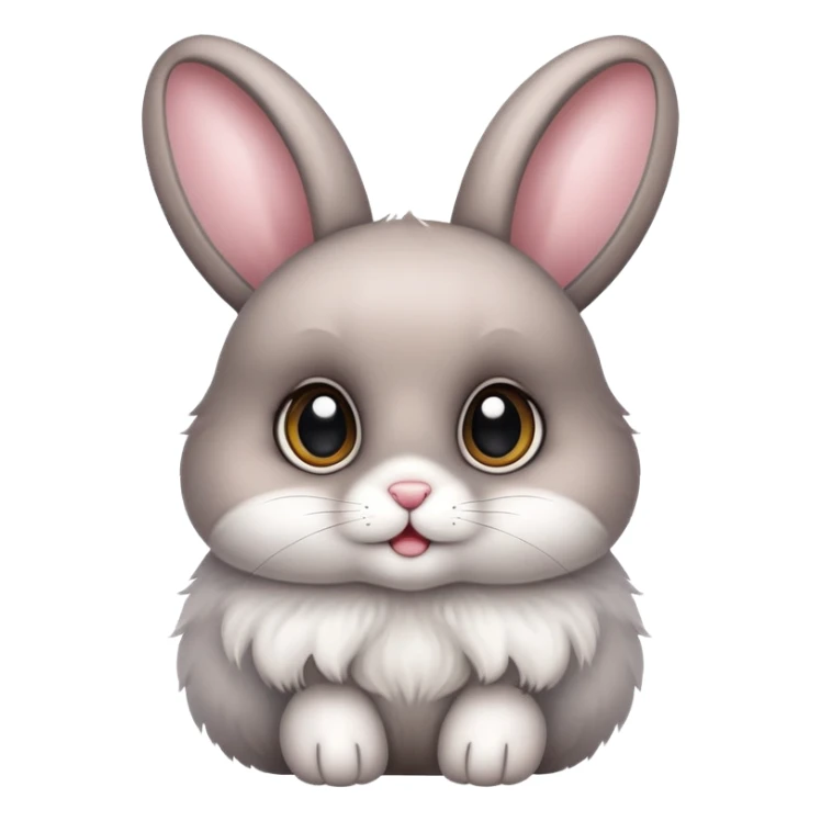 cutest bunny ever with big eyes and fluffy fur sticker