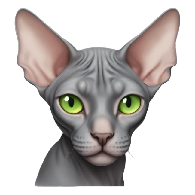 Dark grey sphynx cat green eyes sleeping  sticker