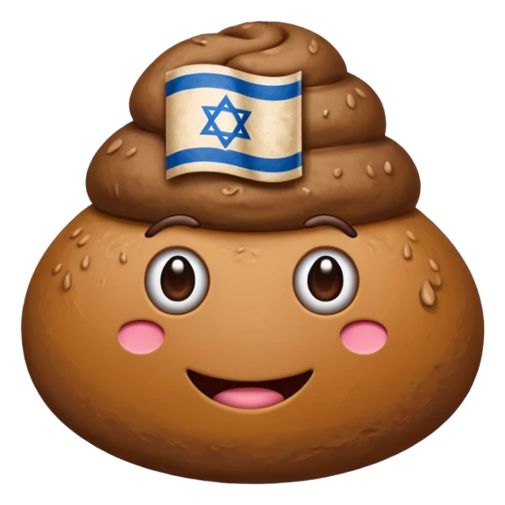 Israel flag centar in poop emoji sticker
