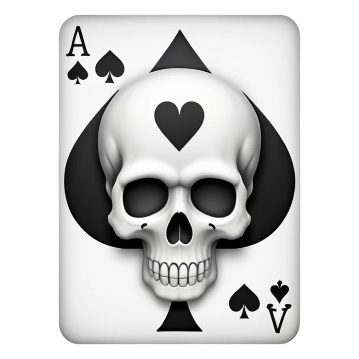 an ace of spades card with a skull inside sticker