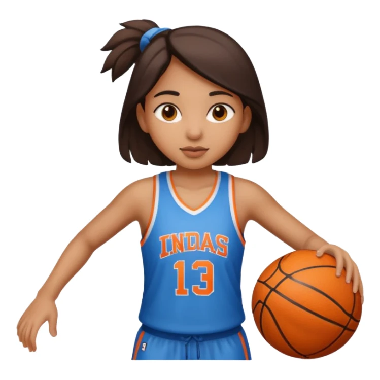A Indian girl that is a basketball ￼ sticker