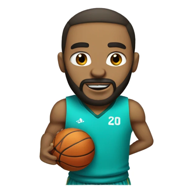 man with beard and turquoise eyes playing basketball sticker