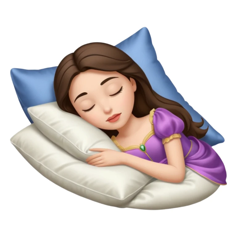 sleeping beauty brunette white girl with a silk pillow sticker