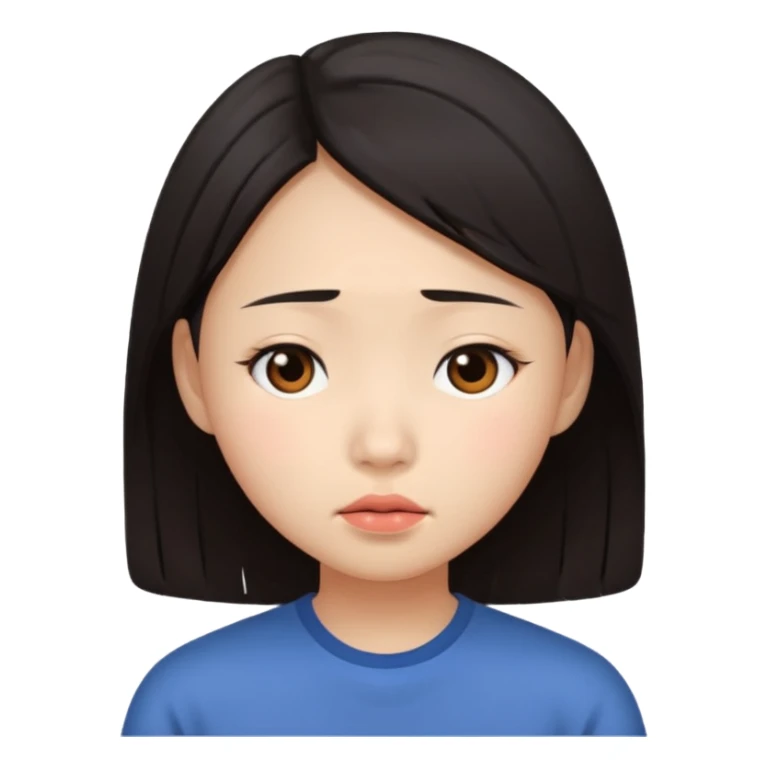 asian girl tired face sticker