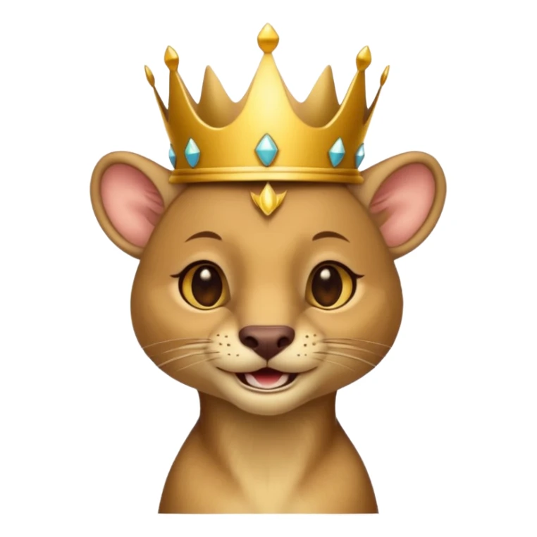 Fossa animal wearing a crown looks arrogantly smiley sticker