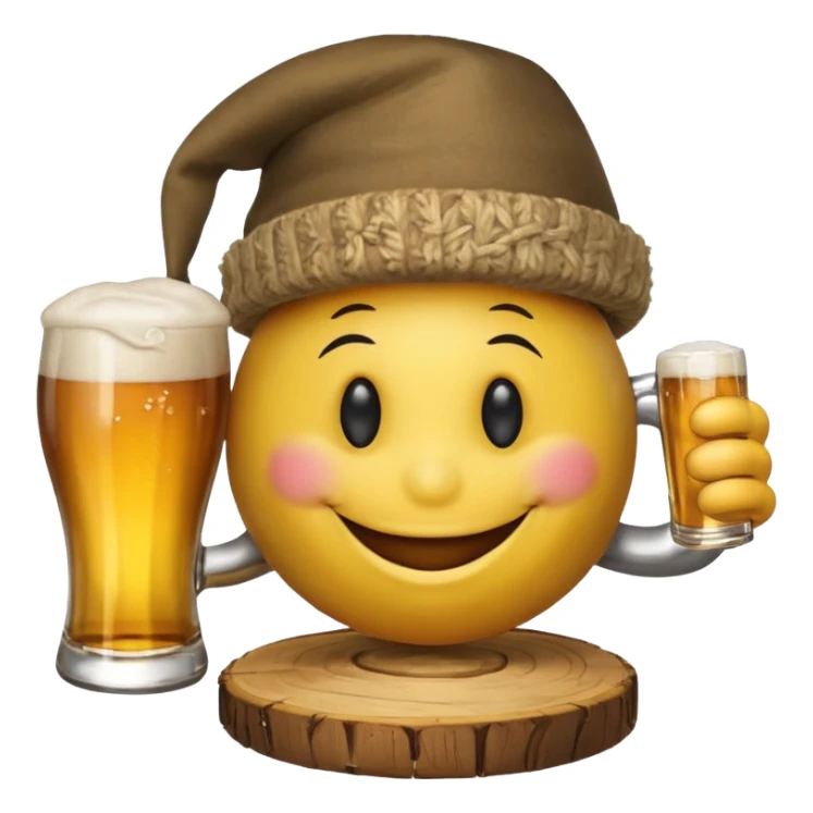 Ein lachender Smilie mit Bierglas und Gamsbart Hut sticker