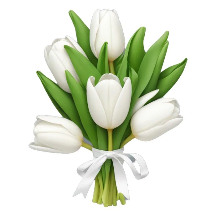 white tulip bouquet  sticker
