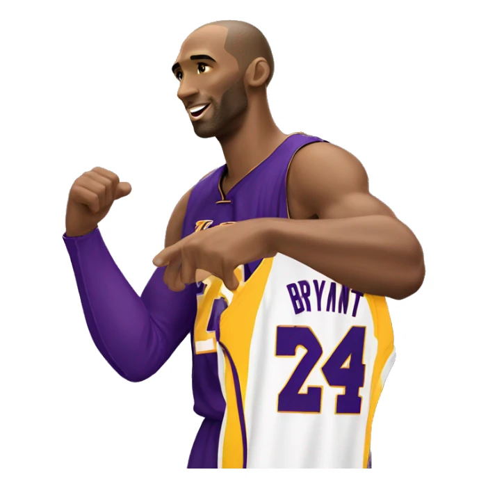 Kobe Bryant yellow purple lakers 24 jersey pointing hand left sticker