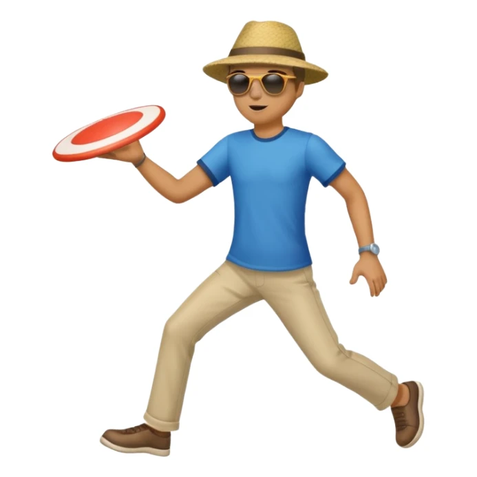 Man throwing a frisbee to the right, full body sticker