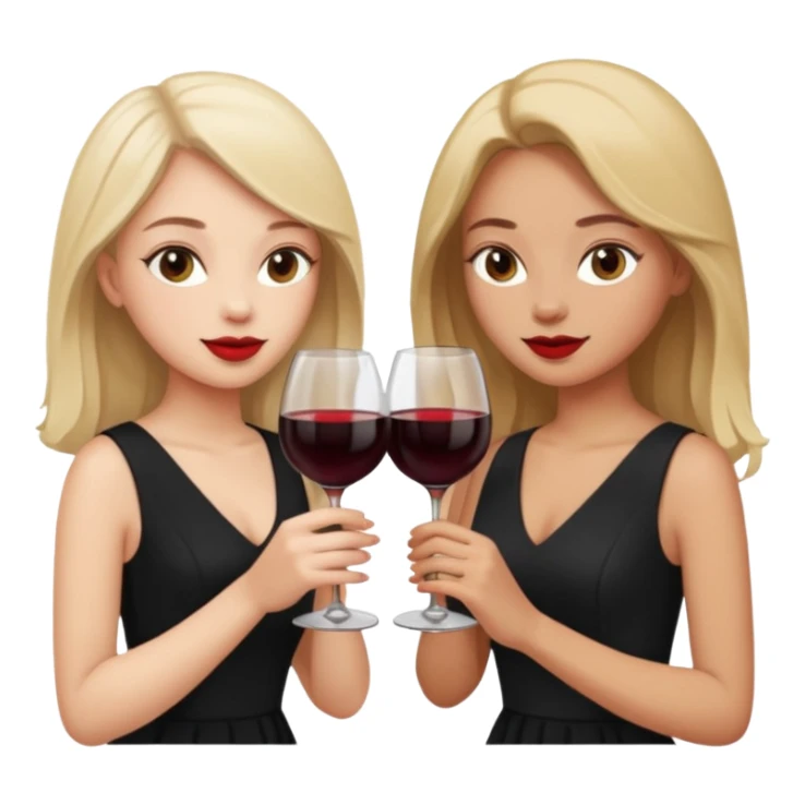 2 girls in black drinking wine sticker