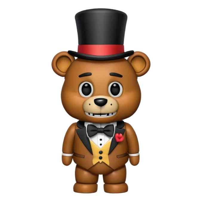 Freddy Fazbear from Five Nights at Freddy's with top hat and bow tie sticker