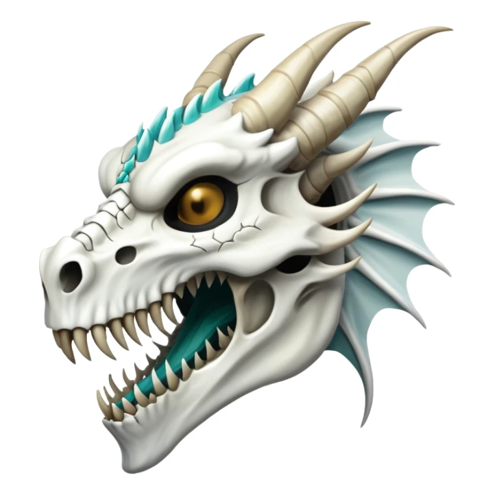Dragon with a white dragon-cadaver-skull-mask (full body) sticker