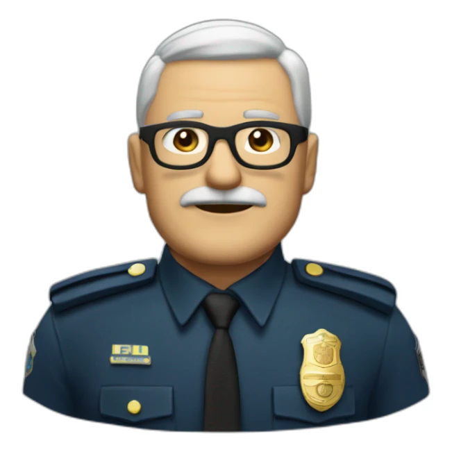 policía español de 61 años, calvo con gafas verdes sticker