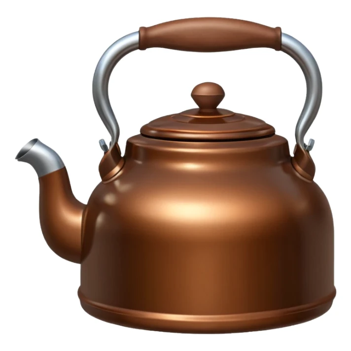 GENERATE A BROWN KETTLE WITH LING BODY HAVING HANDLE AT RIGHT SIDE sticker