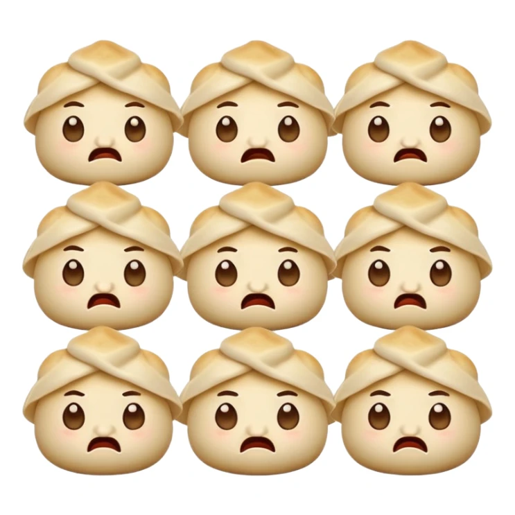 dumplings with facial expressions sticker