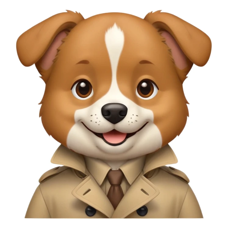 Dog in a trench coat ￼ sticker