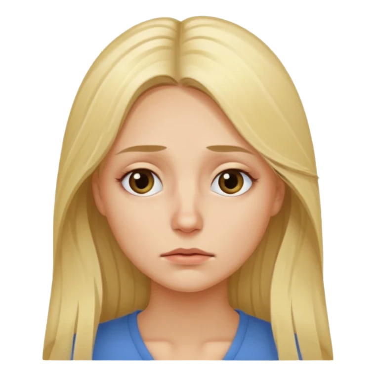 tired blond woman with long hair sticker