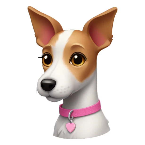  AI-generated sticker of a mini fox terrier with a pink collar, inspired by the style of “Lady and the Tramp.” sticker