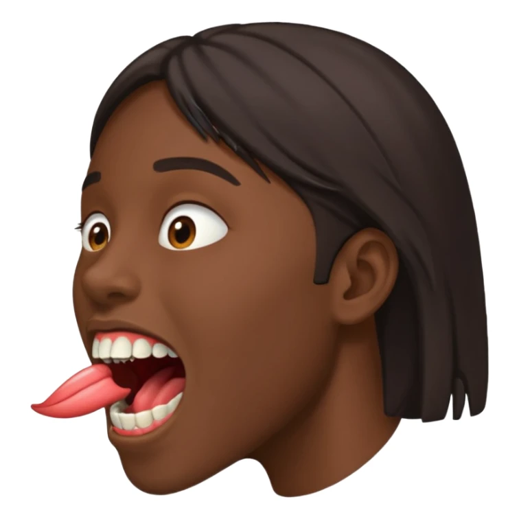 Tête de profil, et qui fait chute en montrant sa bouche sticker
