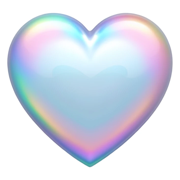 white heart with holographic shine sticker