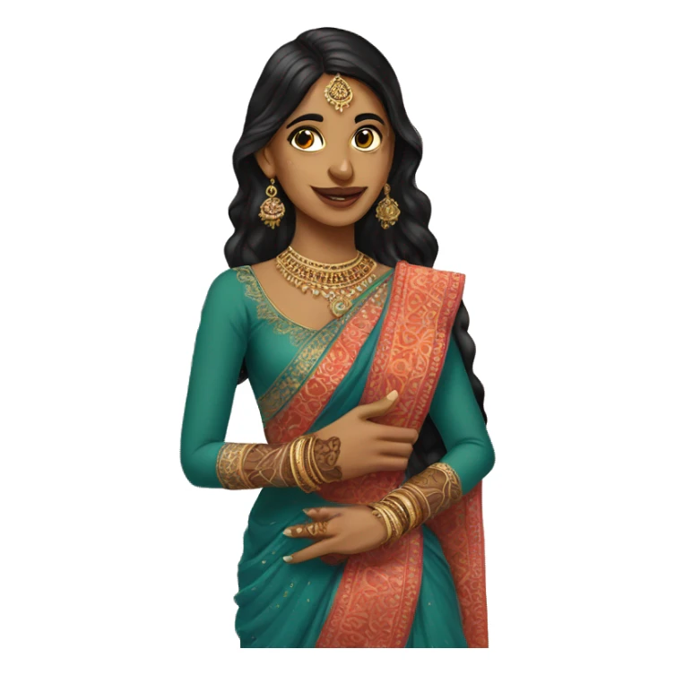 A indian desi girl with mehandi on her hand sticker
